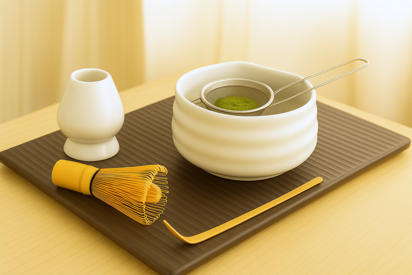 Keramische Matcha Theeceremonie set - Wit