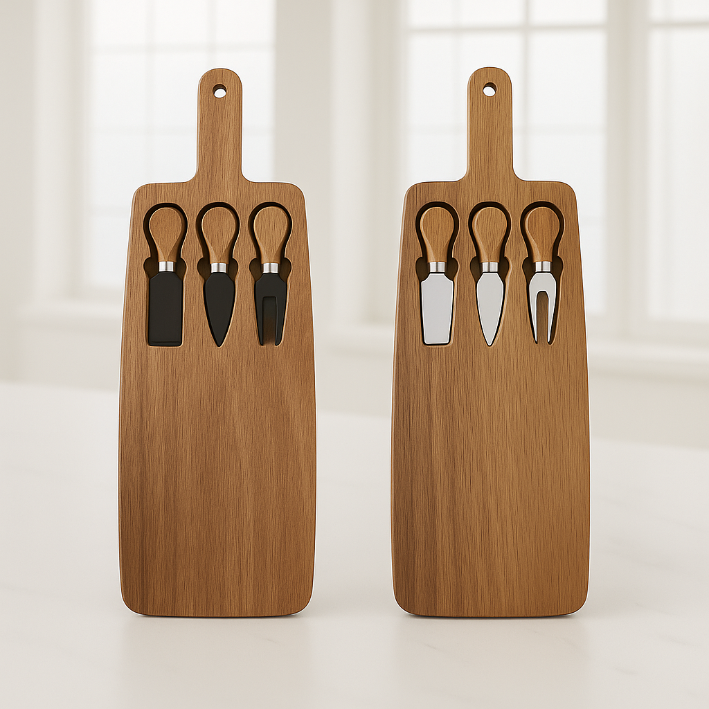 Luxe Kaasplank van Acacia Hout inclusief 3 messen