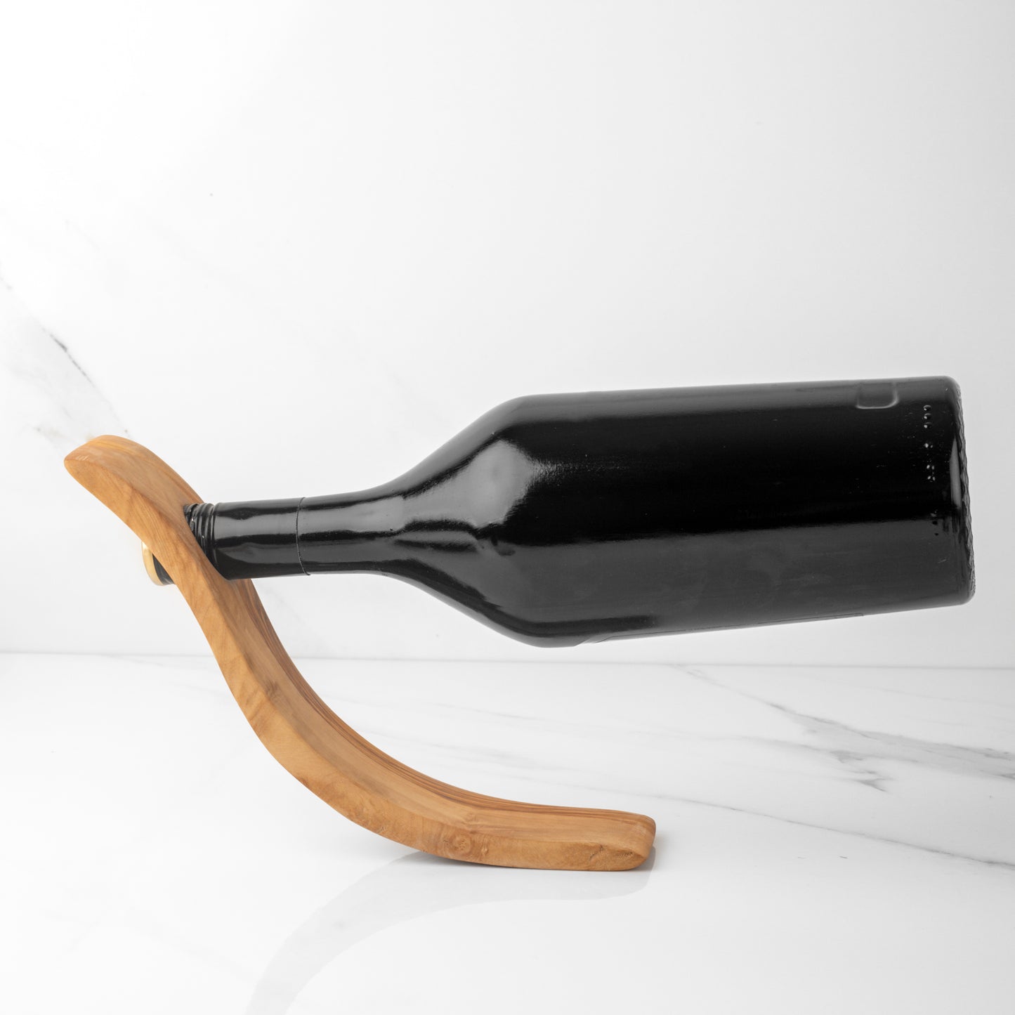 Handgemaakte Flessenhouder van Olijfhout