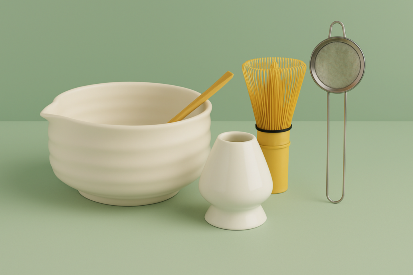 Keramische Matcha Theeceremonie set - Wit